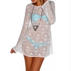 White Crochet/Mesh Cover-up Dress
